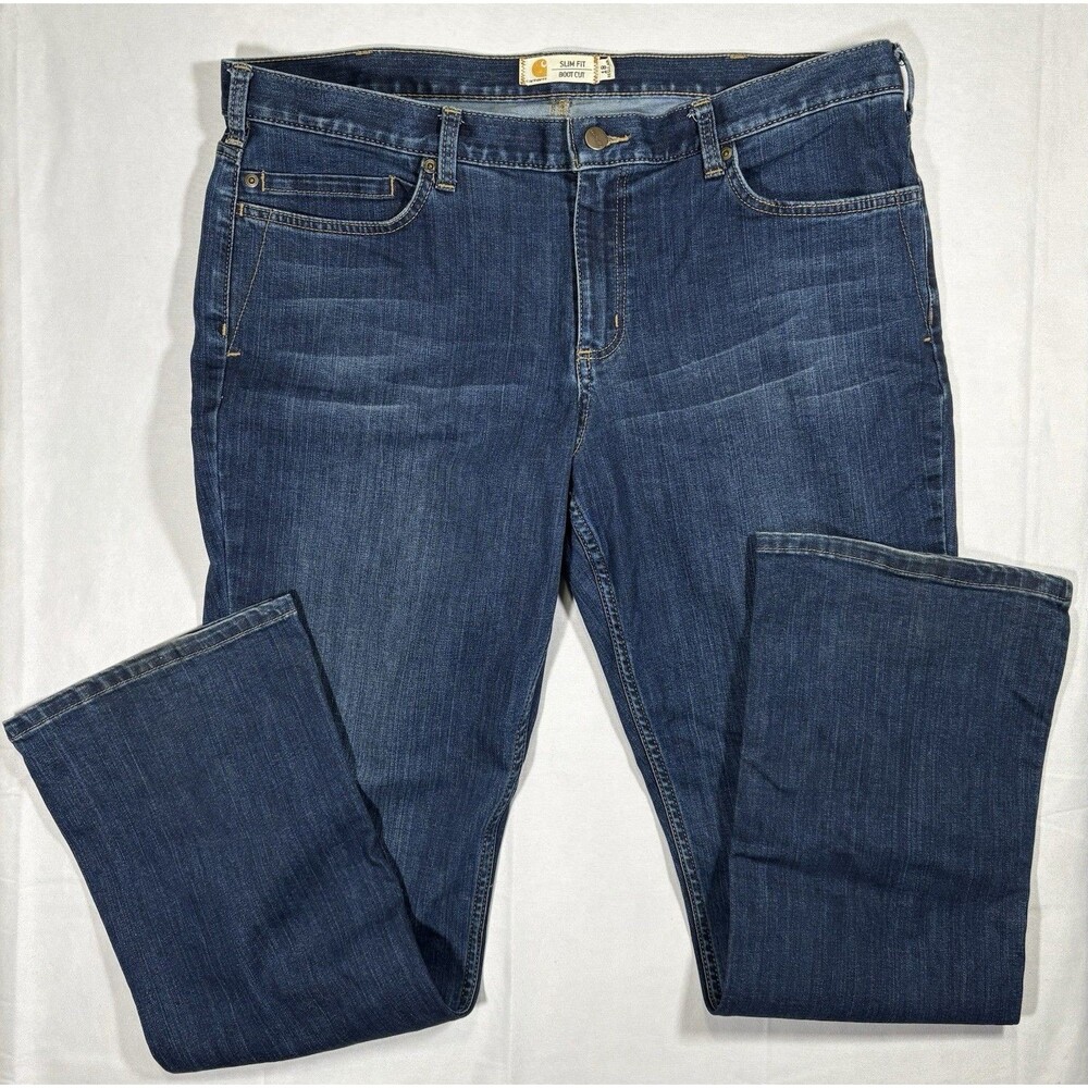 Carhartt Jeans Women’s 18 Slim Fit Boot Cut Denim Navy Blue